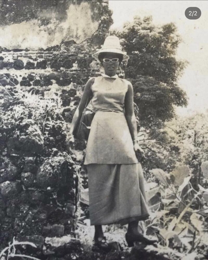 Lovette Jallows grandmother at her political journeys in Gambia 1970.